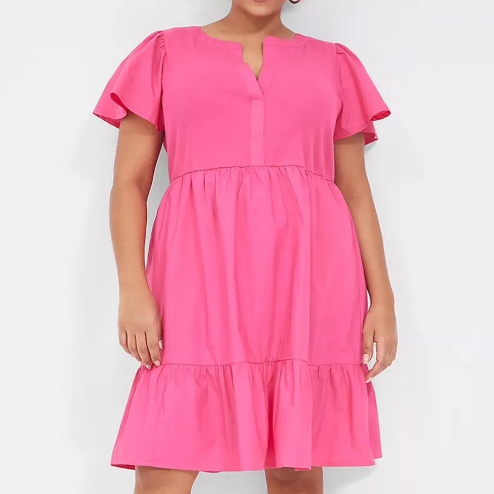 Lane Bryant Split-Neck Tiered Dress - 18/20